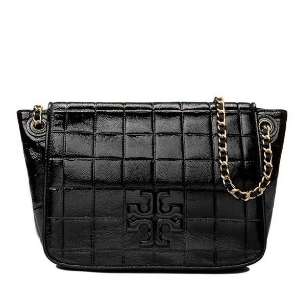 Tory Burch Marion Quilted Patent Leather Purse MSRP $495 - Picture 1 of 16